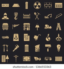 Building work icons set. Simple style of 36 building work vector icons for web for any design