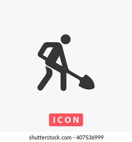 building works Icon Vector. Simple flat symbol. Perfect Black pictogram illustration on white background.