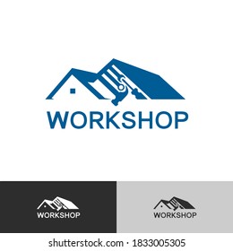 taller de construcción y logotipo de la casa de reenvío