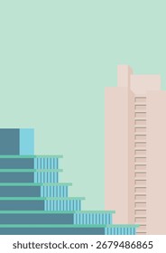 buildings background image green sky