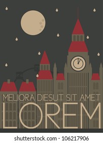 buildings/ bell tower template vector/illustration
