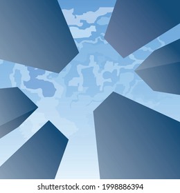 Buildings from below view, vector illustration
