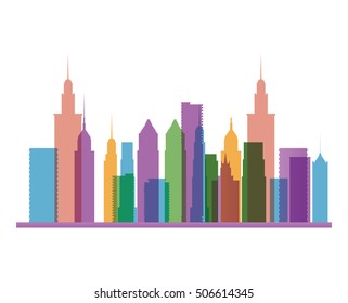 Colorful Abstract City Skyline Vector Stock Vector (Royalty Free ...