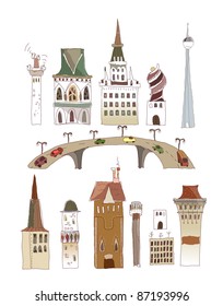 Buildings of the big city (set)