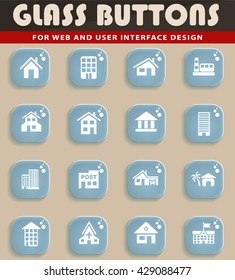 Buildings black silhouette simply icons for web