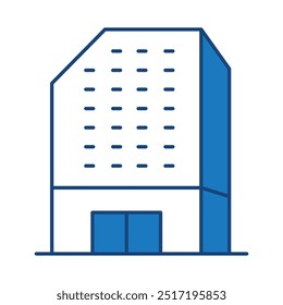 Buildings Blue Editable Stroke Icons. Real Estate, House, Home, Apartment, Cityscape Architecture Buildings Icons Vector Illustration
