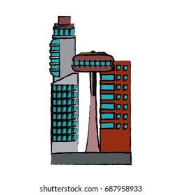 buildings business city architecture commercial major central district with offices
