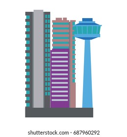 buildings business city architecture commercial major central district with offices