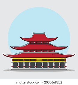 Buildings of china religion landmarks flat design vector illustration
