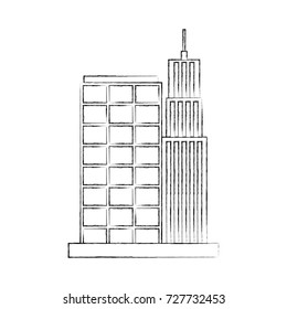 buildings city landscape business center view with location navigation concept