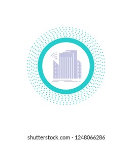Buildings, city, sensor, smart, urban Glyph Icon. Vector isolated illustration