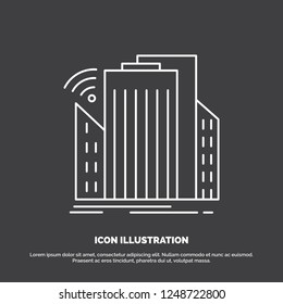 Buildings, city, sensor, smart, urban Icon. Line vector symbol for UI and UX, website or mobile application