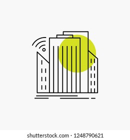 Buildings, city, sensor, smart, urban Line Icon