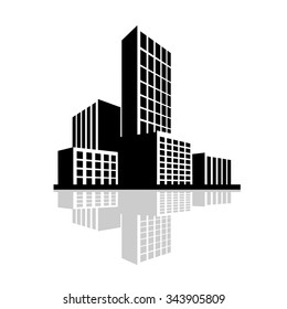 Buildings and City skyline icon vector