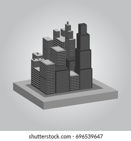 Buildings and City skyline icon vector