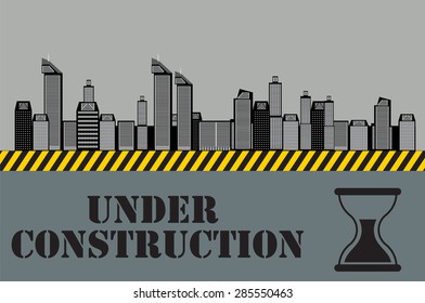 Buildings of the City. Under Construction. Vector Illustration. EPS10