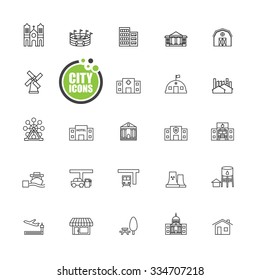 Buildings city  vector illustration  set