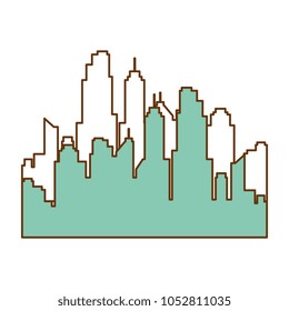 buildings cityscape isolated icon