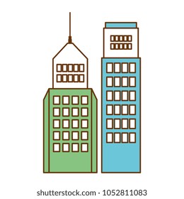 buildings cityscape isolated icon