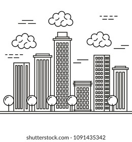 buildings cityscape isolated icon