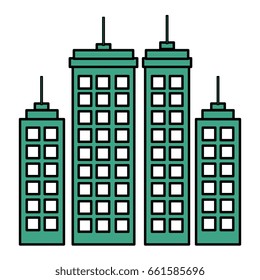 buildings cityscape isolated icon
