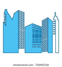 buildings cityscape isolated icon