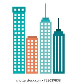 buildings cityscape isolated icon