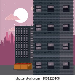 Buildings cityscape at night