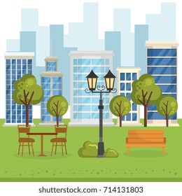 buildings with cityscape scene