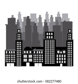 buildings and cityscape scene icon vector illustration