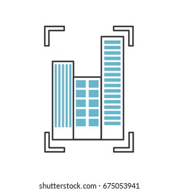 buildings cityscape scene with target