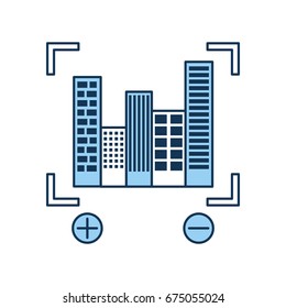 buildings cityscape scene with target