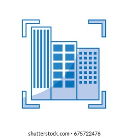 buildings cityscape scene with target