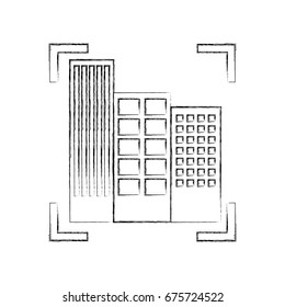 buildings cityscape scene with target