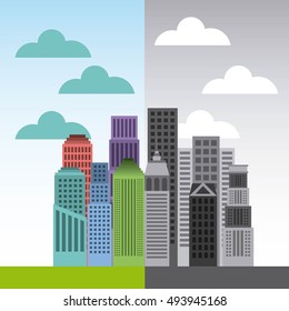 buildings cityscape skyline icon vector illustration design