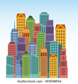 buildings cityscape skyline icon vector illustration design