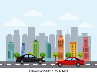 buildings cityscape skyline icon vector illustration design