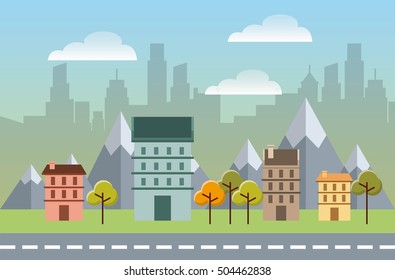 buildings cityscape skyline icon vector illustration design