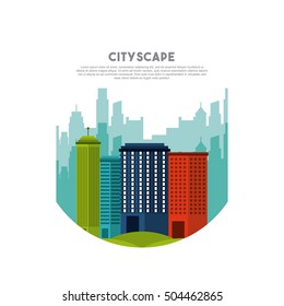 buildings cityscape skyline icon vector illustration design