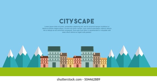 buildings cityscape skyline icon vector illustration design