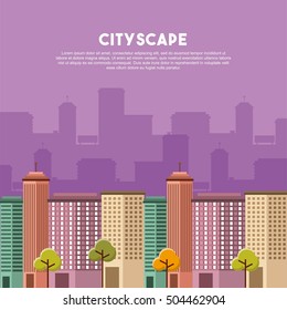 buildings cityscape skyline icon vector illustration design