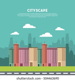 buildings cityscape skyline icon vector illustration design