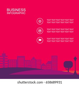 Buildings. Cityscape. Town. Silhouette of urban design scenery vector illustration