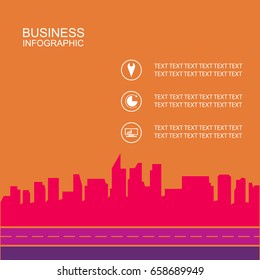 Buildings. Cityscape. Town. Silhouette of urban design scenery vector illustration