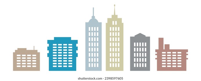 Buildings, cityscape. Vector on the background.