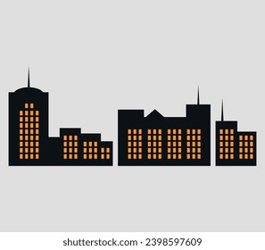 Buildings, cityscape. Vector on the background.