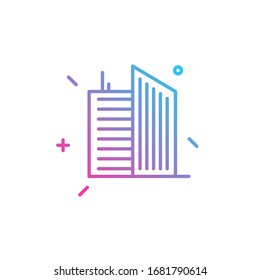 Icono de vector degradado de color de las construcciones
