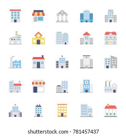 Buildings Colored Icons 1