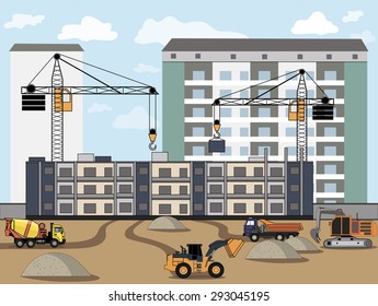 Buildings Construction background image design for illustration, postcards, posters, labels, signs and other advertisement and design needs. 
