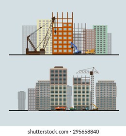 Buildings construction background image design for illustration, postcards, posters, labels, signs and other advertisement and design needs. 